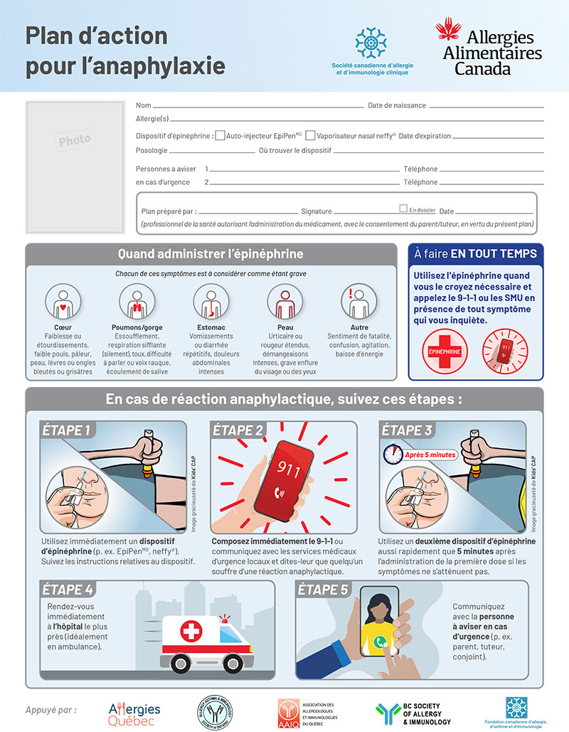 Pensez-VITE-affiche_2020_a Anaphylaxis Action Plan FR